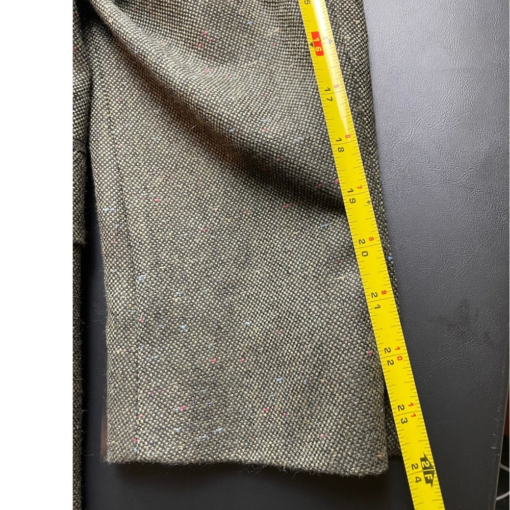 Tommy Hilfiger 38S Green Multi Specs Worsted wool Tweed 3 button Blazer - Picture 3 of 9